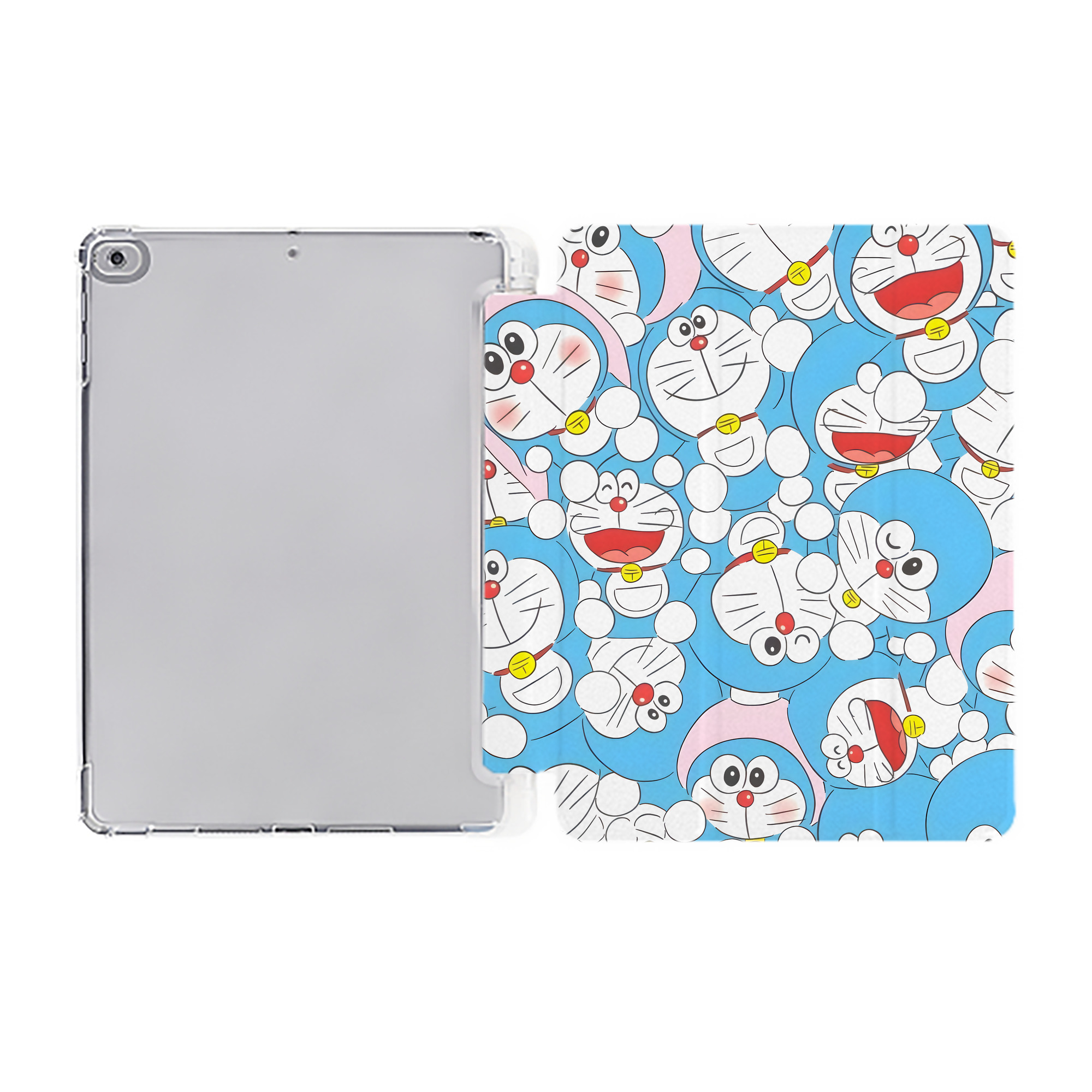 （画像用） ドラえもん Doraemon IPad ケース ペン収納付き 三つ折りスタンド PUレザー×シリコン 対応機種9.5/10.5/10.9インチ